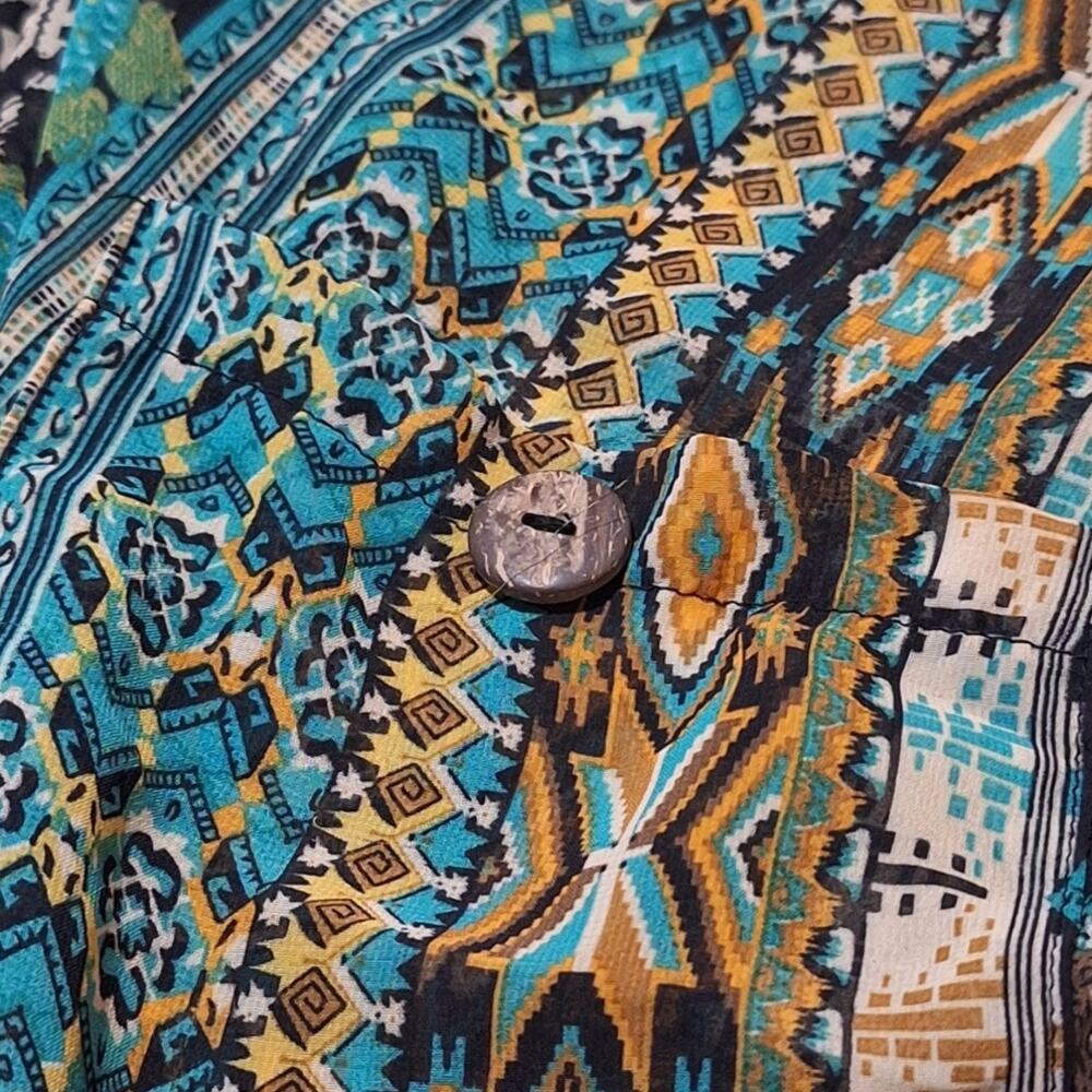 Kaktus Shirt Womens Medium Sleeveless Chiffon Bohemian Lagenlook Tunic BohoStyle - Picture 5 of 10